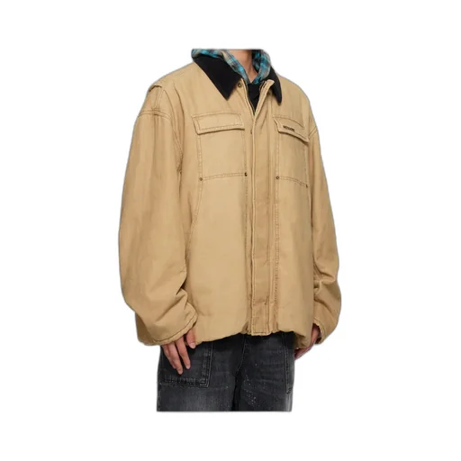 Corduroy-Collar Cotton Jacket