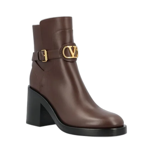 Valentino Vlogo Signature Block Heel Ankle Boots