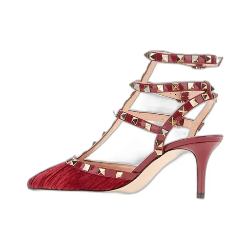 Studded High-Heeled Sandals
