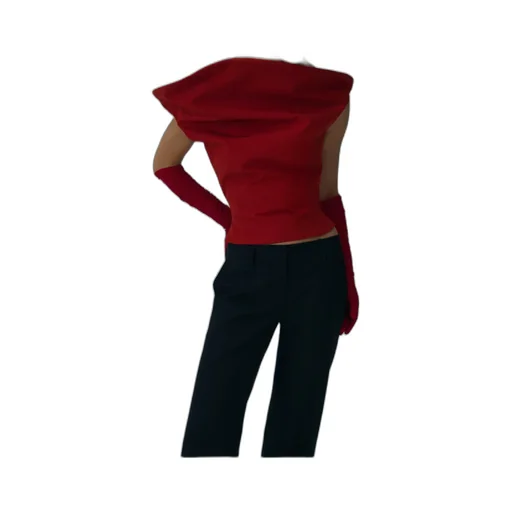 Cowl-Neck Cropped Top