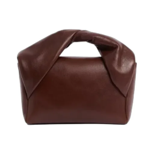Twisted-Handle Leather Tote Bag