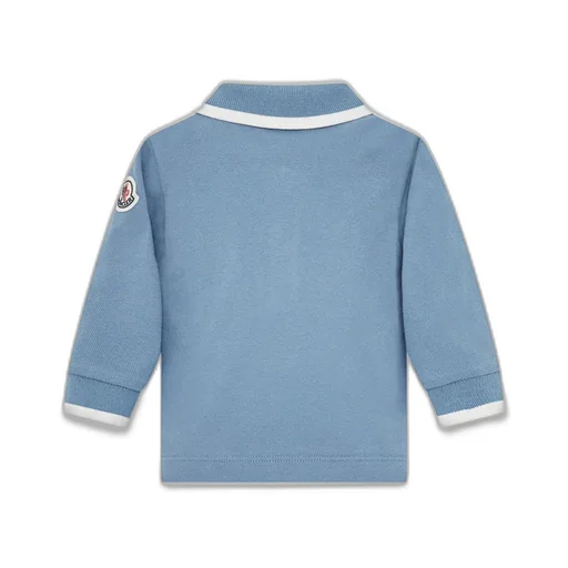 Embroidered Teddy Bear Long Sleeve Polo Shirt