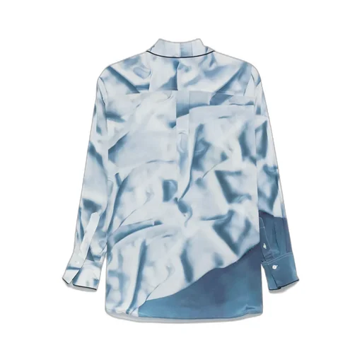 Victoria Beckham Flower Printed Satin Pyjama Shirt