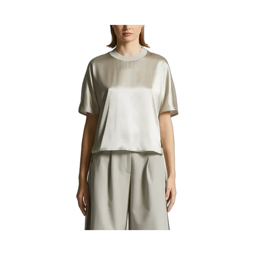 Satin-Trimmed Boxy Top