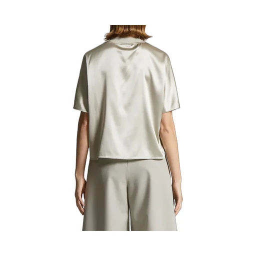 Satin-Trimmed Boxy Top