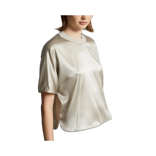 Satin-Trimmed Boxy Top