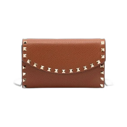 Studded Leather Chain Shoulder Bag