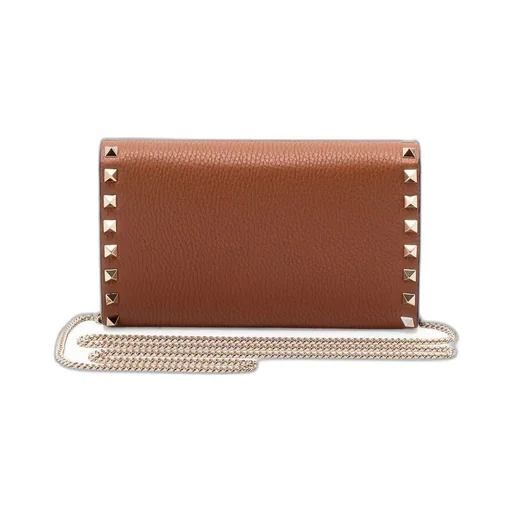 Studded Leather Chain Shoulder Bag