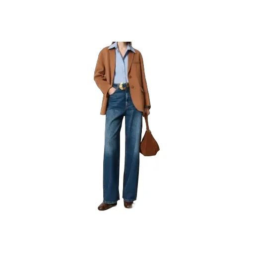 Belted Buckle-Fastening Jeans