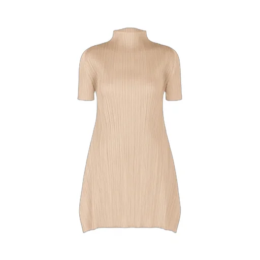 Pleats Please Issey Miyake Short Sleeve Pleated Dress