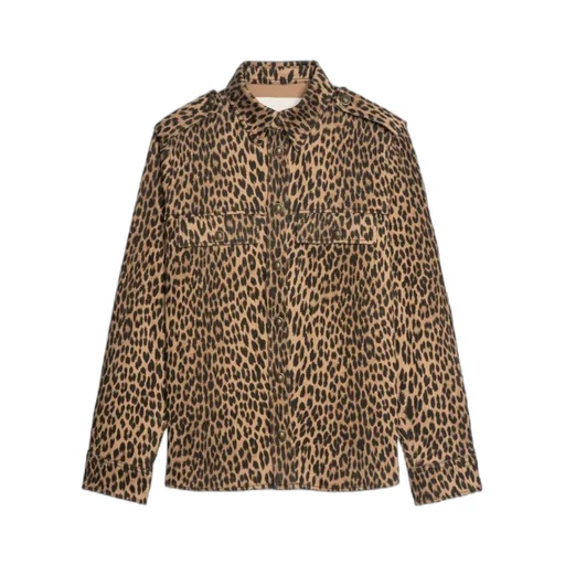 Leopard-Print Button-Fastening Shirt