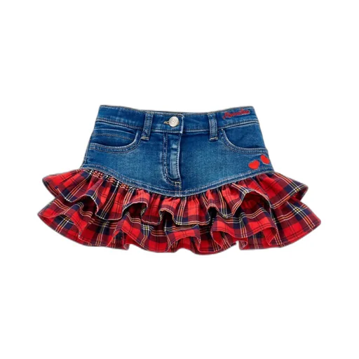 Monnalisa Heart Ruffled Mini Skirt