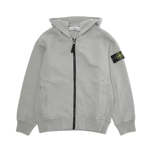 Stone Island Junior Compass Patch Zip Up Hoodie