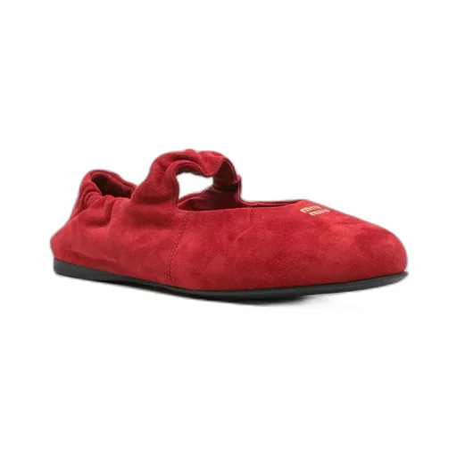 Miu Miu Logo-Detailed Ballet Flats