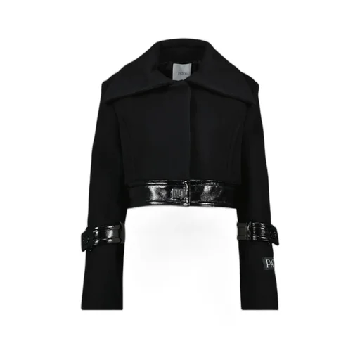 Patou Collared Long-Sleeve Cropped Coat