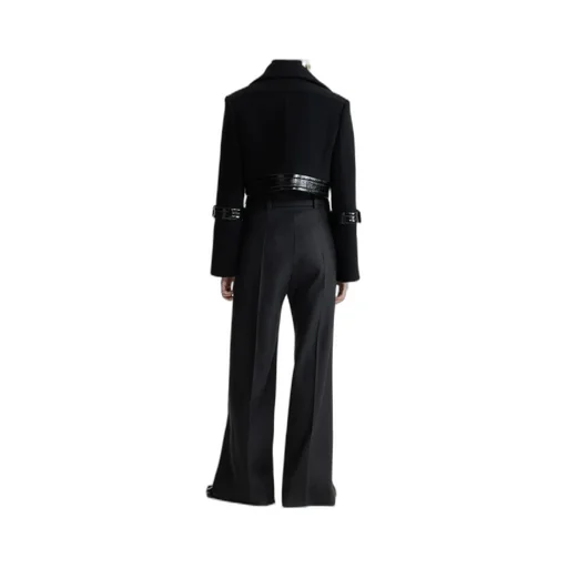 Patou Collared Long-Sleeve Cropped Coat