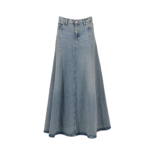 Logo-Patch Denim Maxi Skirt