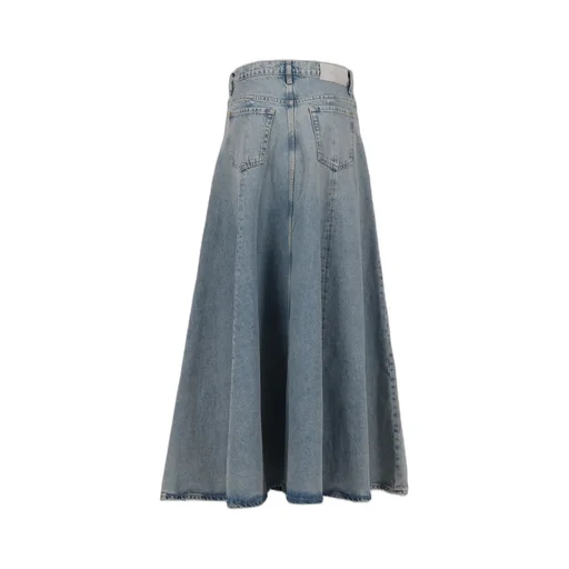 Logo-Patch Denim Maxi Skirt