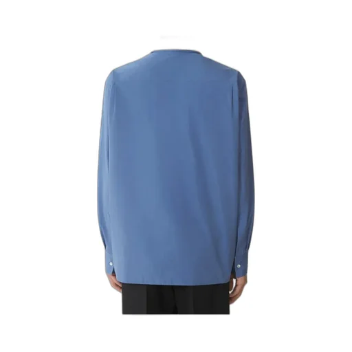 Contrast-Collar Cotton Shirt