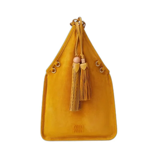 Suede Handbag With Tassels