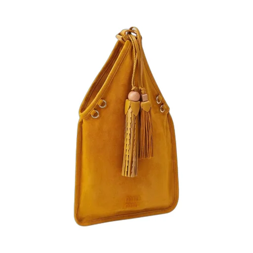 Suede Handbag With Tassels