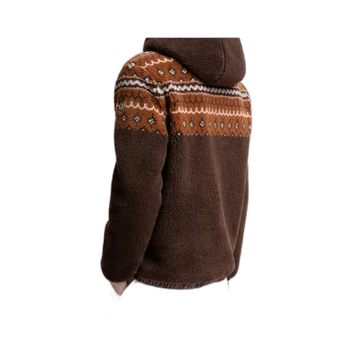 Geometric Jacquard Wool Blend Hoodie