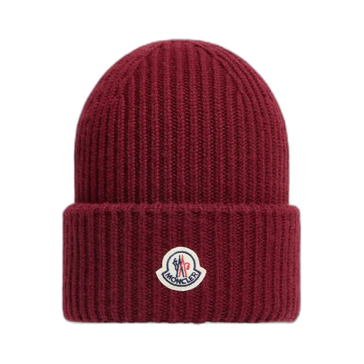 Moncler Logo Patch Ribbed Beanie