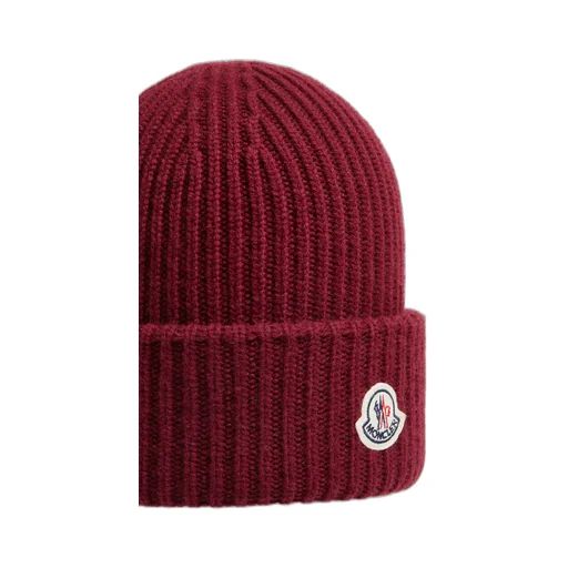 Moncler Logo Patch Ribbed Beanie