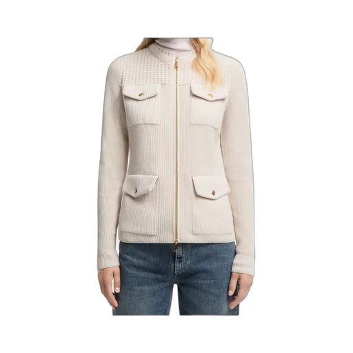Padded Wool Zip-Up Cardigan