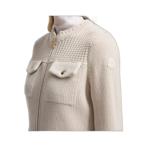 Padded Wool Zip-Up Cardigan