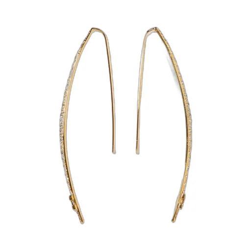 Crystal-Embellished Brass Earrings