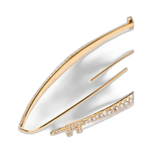 Crystal-Embellished Brass Earrings