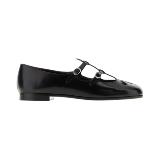 Leather Buckle Flat Pumps