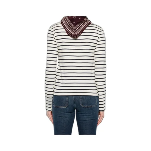 Striped Bandana-Detail Long-Sleeves T-Shirt