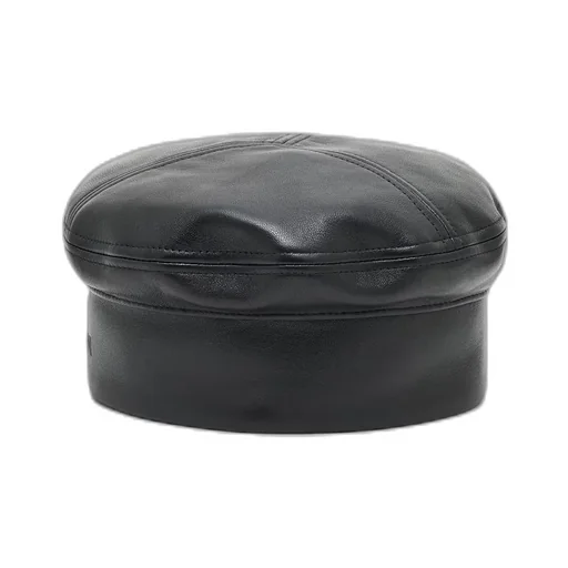 Leather Panelled Beret