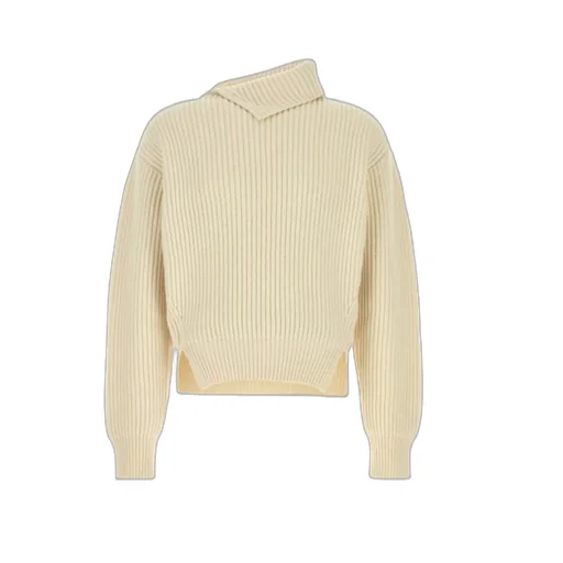 Jil Sander Asymmetric Neck Ribbed Jumper