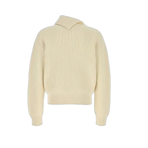 Jil Sander Asymmetric Neck Ribbed Jumper