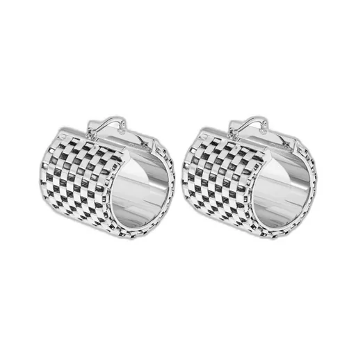 Textured Hinged-Hoop Earrings