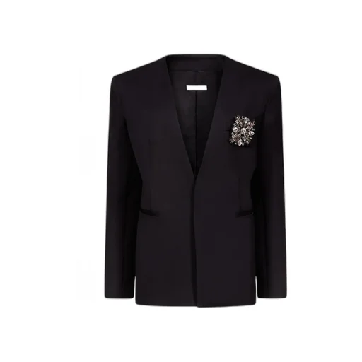 Collarless Suit Jacket