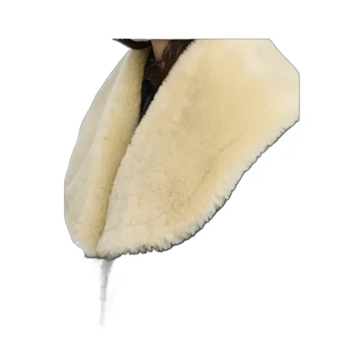 Shearling-Collar Leather Jacket
