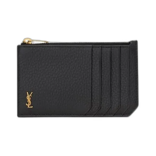 Saint Laurent Tiny Cassandre Franments Zip Card Case