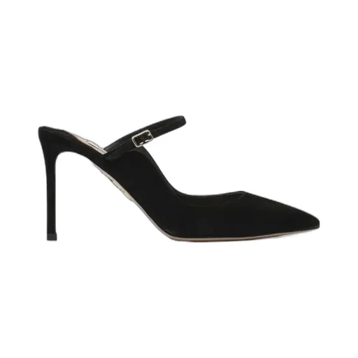 Ankle-Strap Suede Pumps
