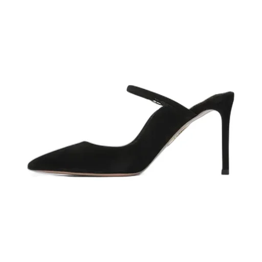 Ankle-Strap Suede Pumps