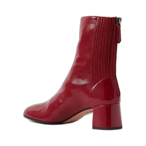 Leather Block-Heel Boots
