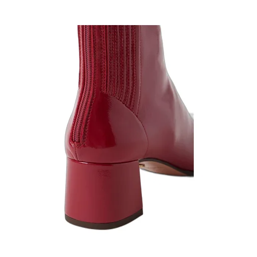 Leather Block-Heel Boots