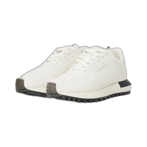 Emporio Armani Round Toe Lace-Up Sneakers