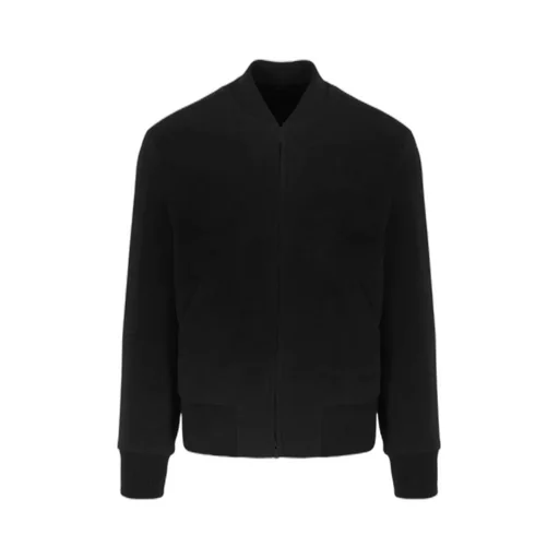 Wool Zip-Front Bomber Jacket