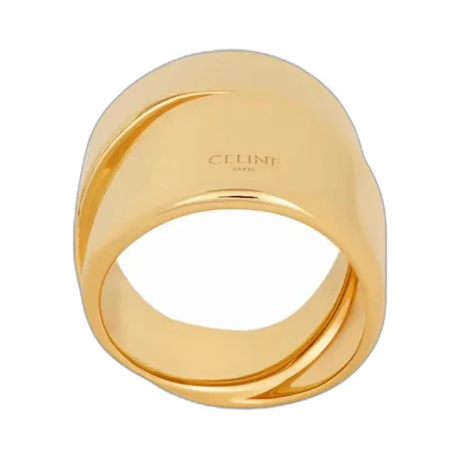 Formes Abstraites Ribbon Ring In Brass With Gold Finish