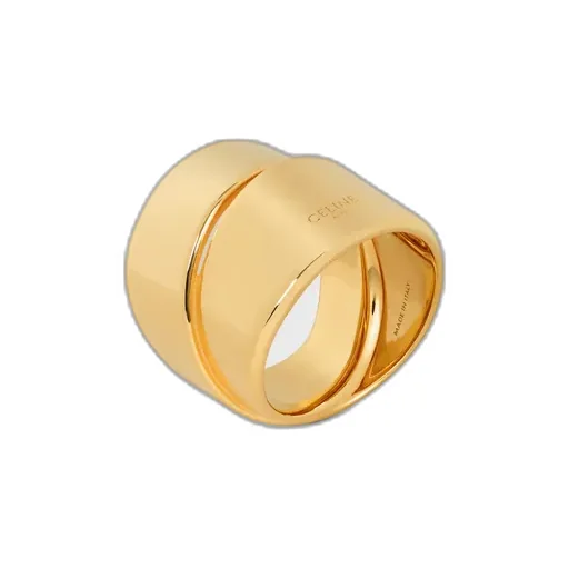 Formes Abstraites Ribbon Ring In Brass With Gold Finish