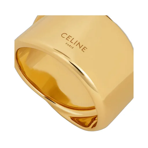 Formes Abstraites Ribbon Ring In Brass With Gold Finish